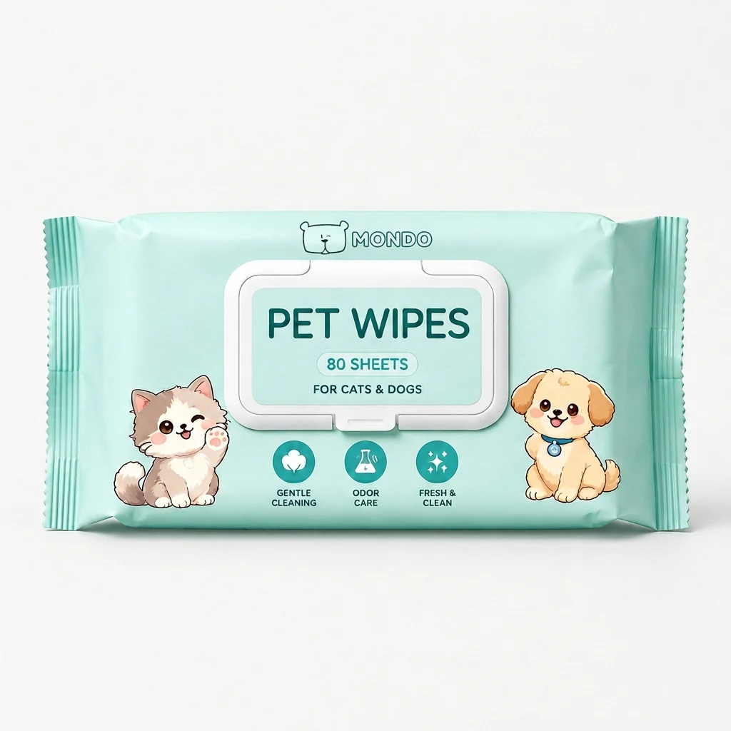 MONDO Pet Wipes for Cats & Dogs - 80 Sheets