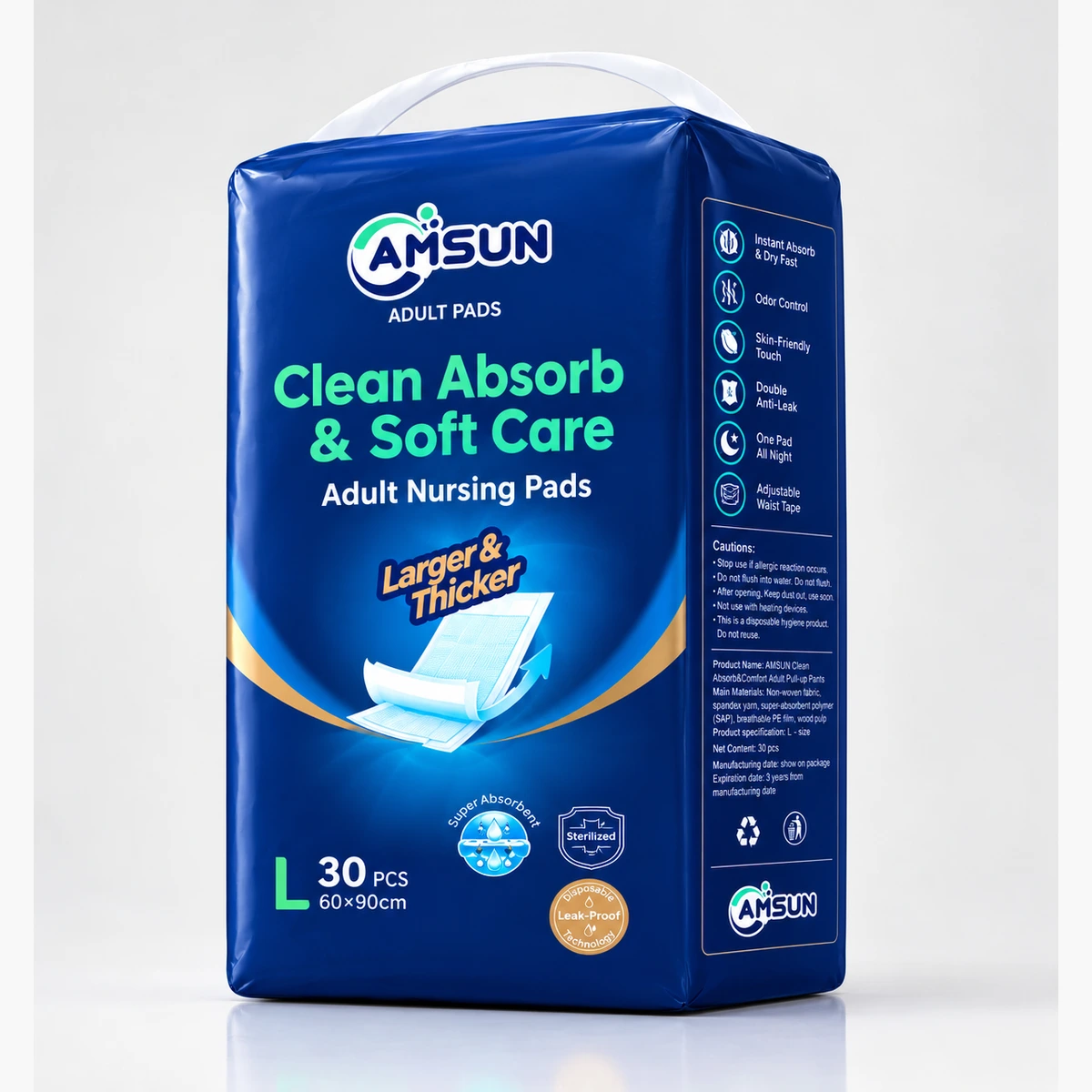 AMSUN Adult Nursing Pads - L 30 pcs