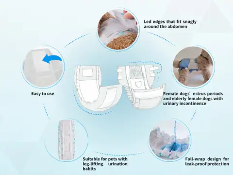 Disposable Male Dog Diapers - Adjustable Tab Fit view 2