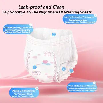 Women's Overnight Menstrual Pants - L, 6 Pieces view 3