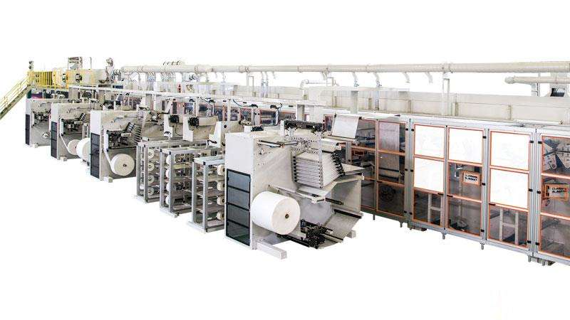 Integrated hygiene product machinery and production equipment