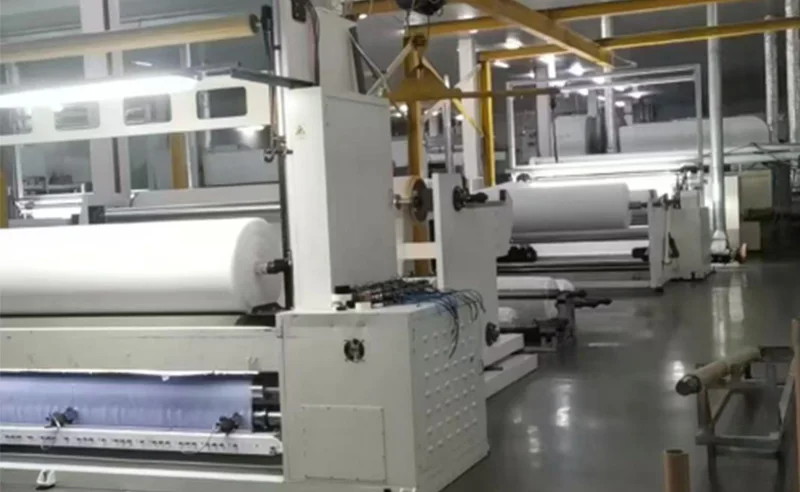 Air-through nonwoven material production line