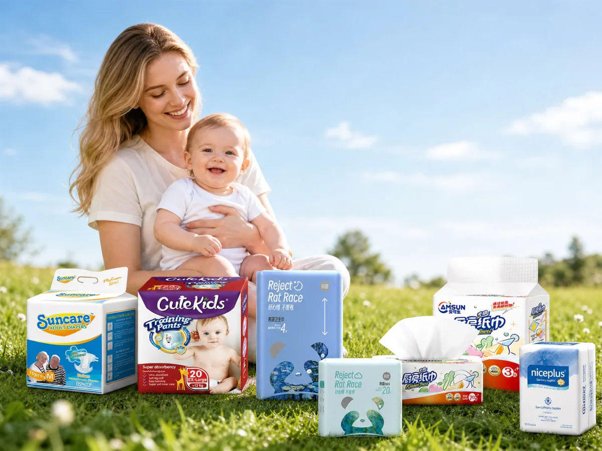 Finished baby, feminine, adult care and tissue products