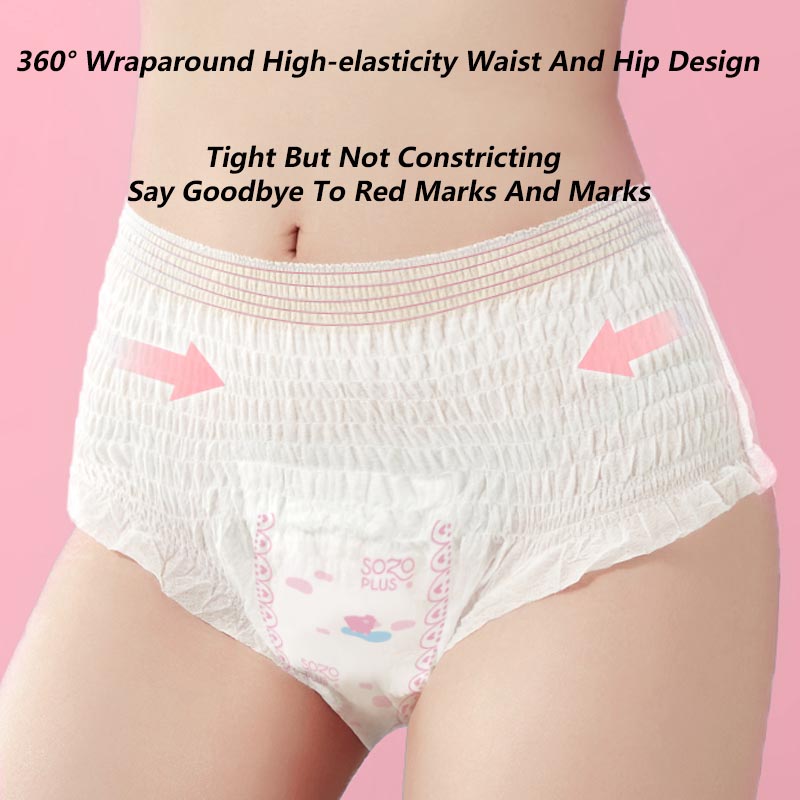 Flexible waist and hip fit of women's overnight menstrual pants