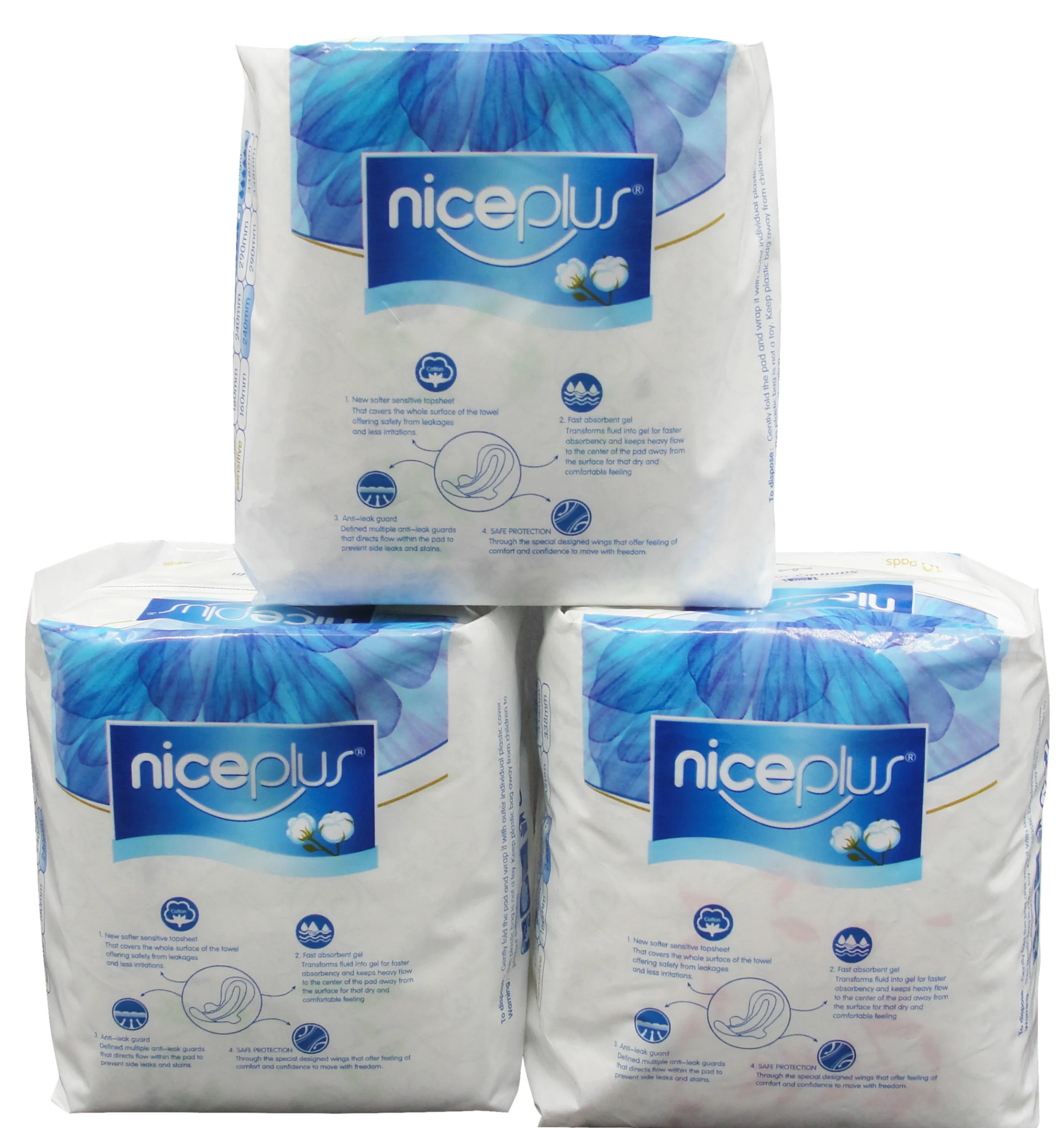 Feminine care sanitary napkin size references